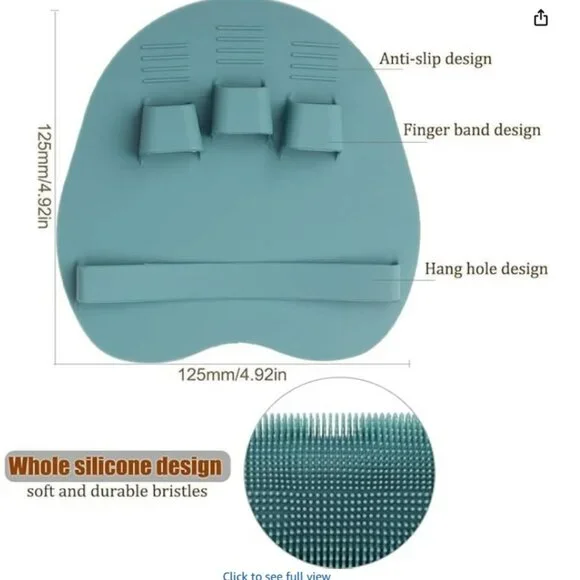 Soft Silicone Shower Brush - Pink & small blue/green - NWT - Picture 2 of 4